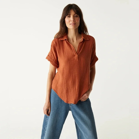 Michael Stars Gigi Gauze Popover Top, size Small, pre-owned - Picture 1 of 8